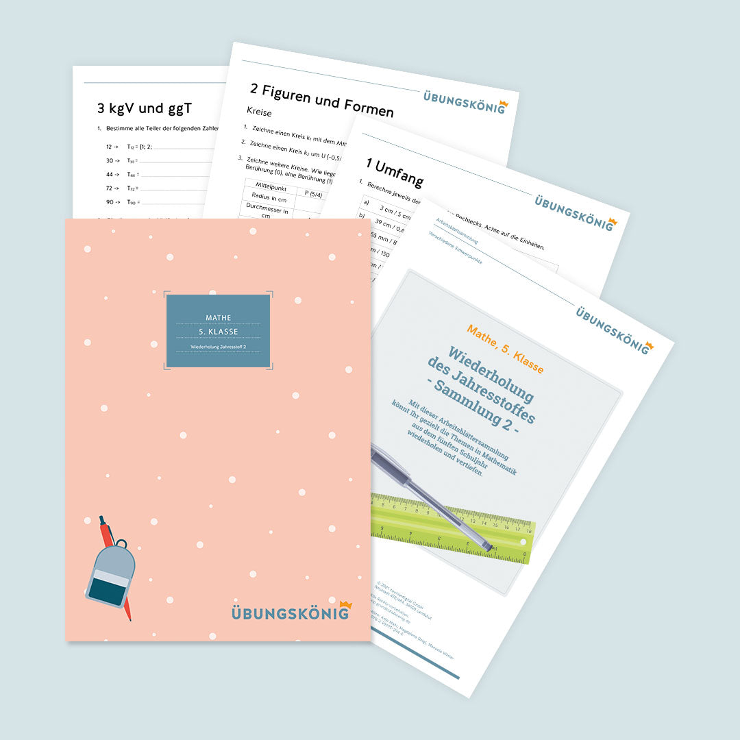 Mathe, 5. Klasse: Wiederholung des Jahresstoffs 2
