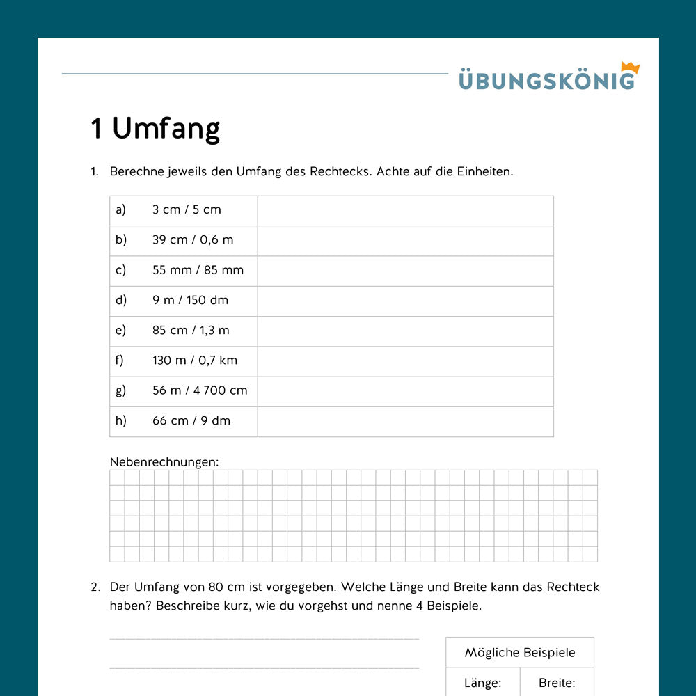 Mathe, 5. Klasse: Wiederholung des Jahresstoffs 2