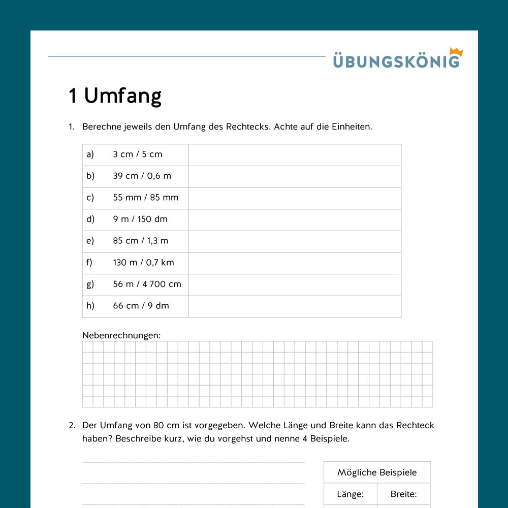Mathe, 5. Klasse: Wiederholung des Jahresstoffs 2