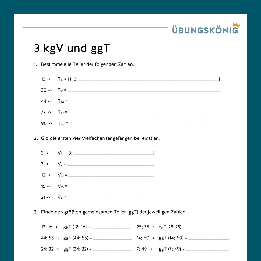 Mathe, 5. Klasse: Wiederholung des Jahresstoffs 2