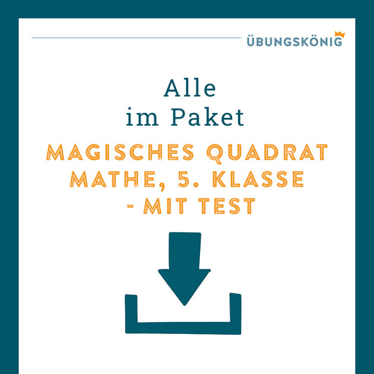 King's Package: Magic Square (Math, 5th Grade) - including test