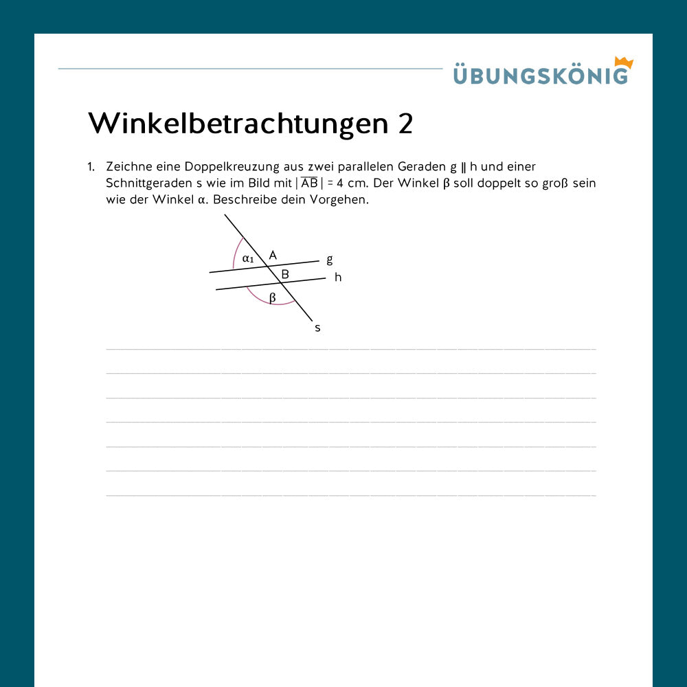 Königspaket: Winkelbetrachtungen (Mathe, 7. Klasse) - inklusive Test