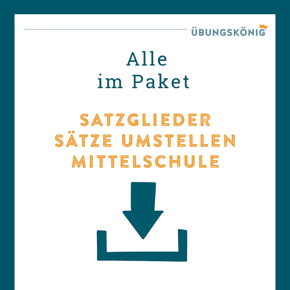 Königspaket: Satzglieder - Satzglieder umstellen (Deutsch, Mittelschule)