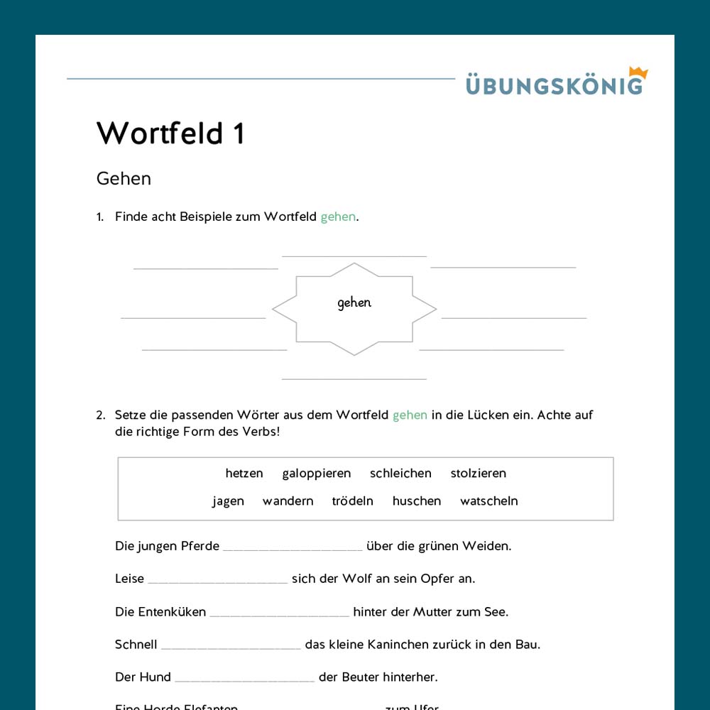 Königspaket: Wortfeld (Deutsch, Mittelschule)