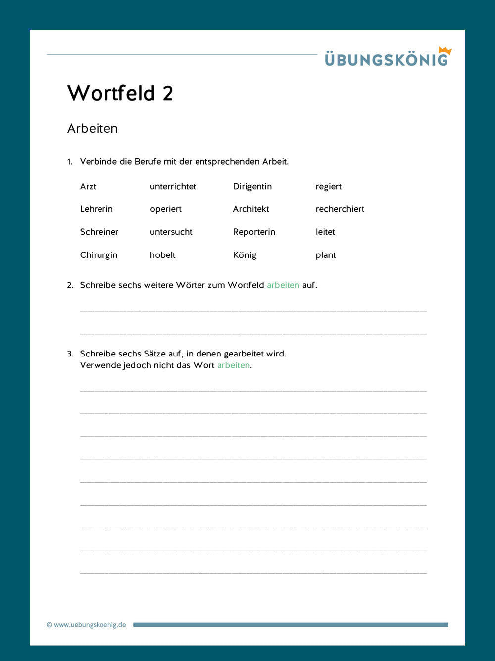 Königspaket: Wortfeld (Deutsch, Mittelschule)