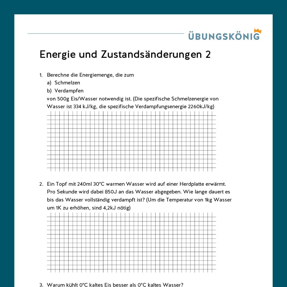 Königspaket: Aggregatzustände (Physik, 8. Klasse)