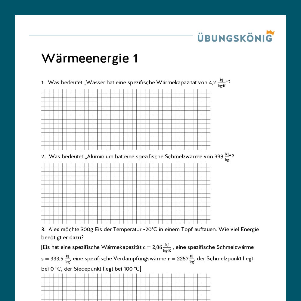 Königspaket: Wärmeenergie (Physik, 8. Klasse)