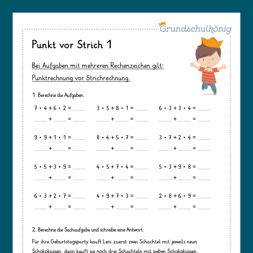 Königspaket: Punkt vor Strich (Mathe, 3. Klasse) - inklusive Test