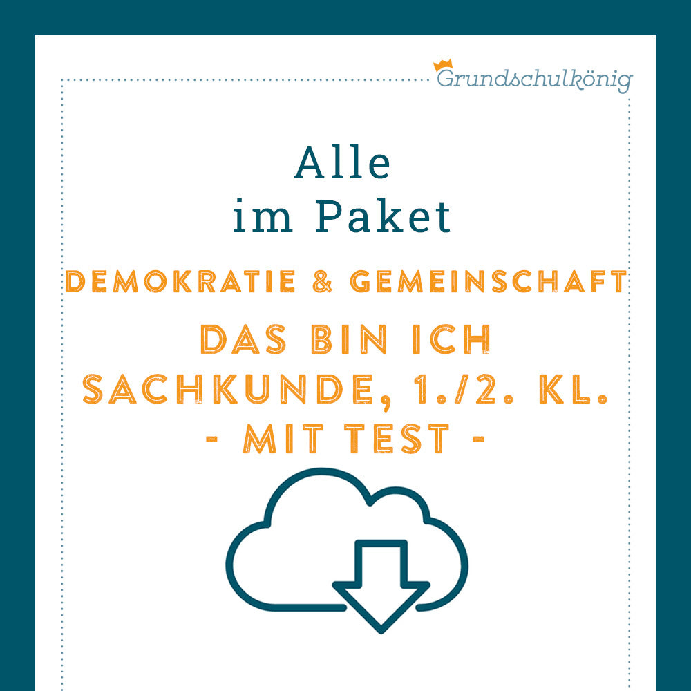 Königspaket: Das bin ich (Deutsch, Sachkunde, 1. & 2. Klasse) - inklusive Test