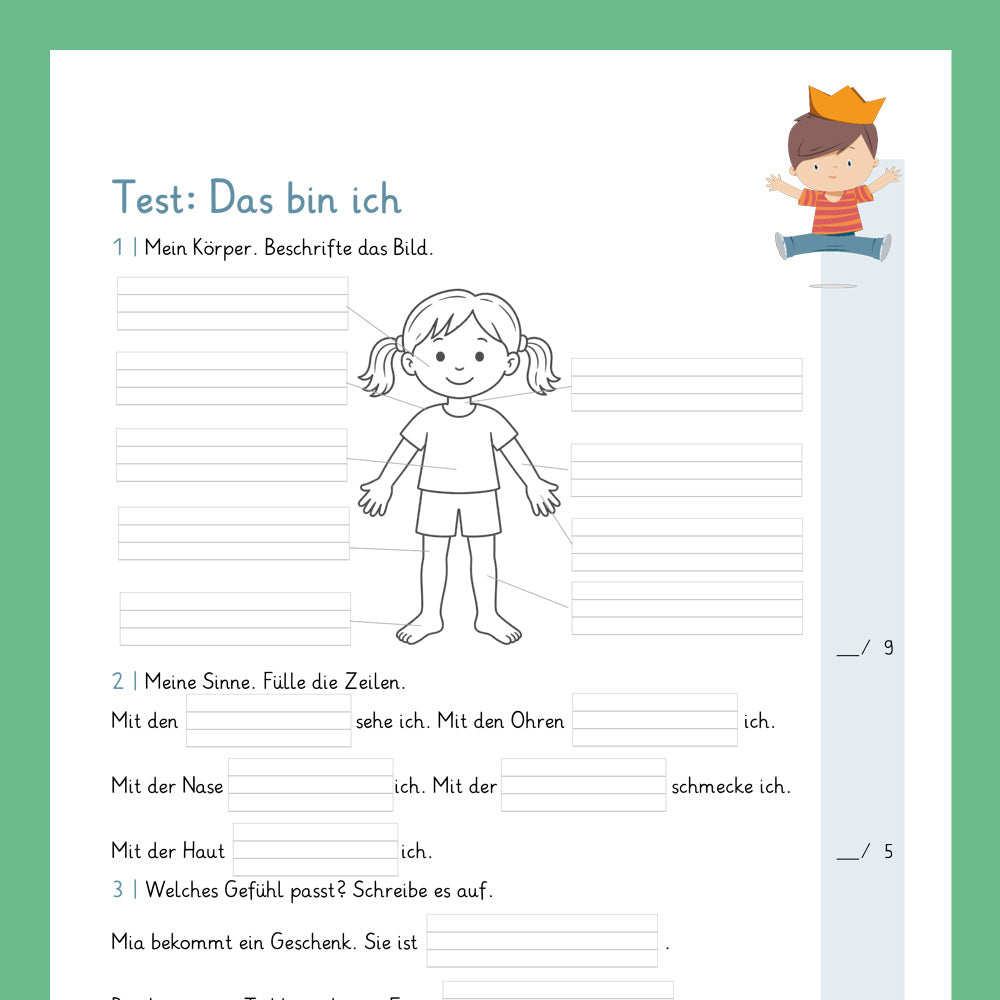 Königspaket: Das bin ich (Deutsch, Sachkunde, 1. & 2. Klasse) - inklusive Test