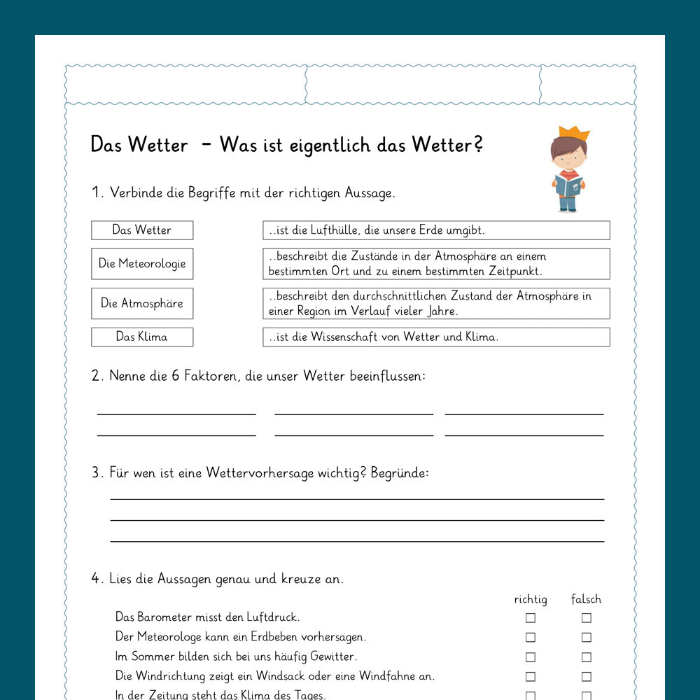 Königspaket: Wetter (Sachkunde, 3.& 4. Klasse)