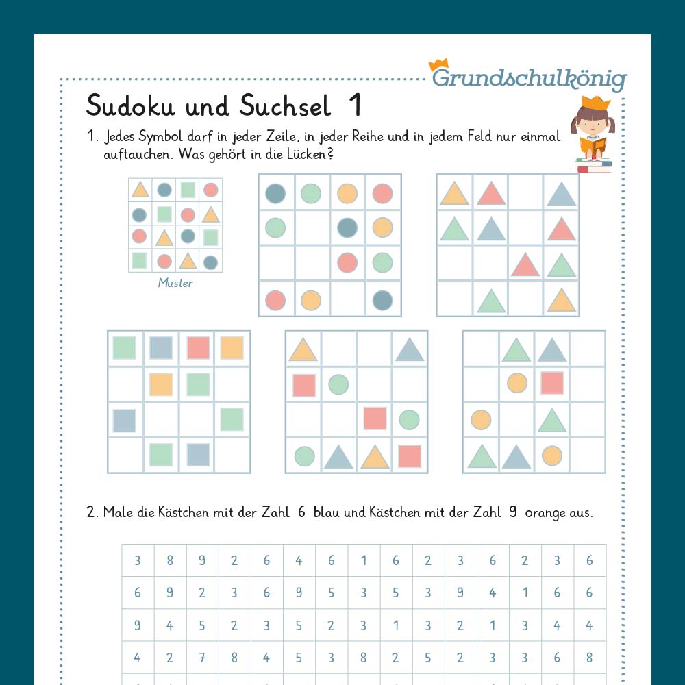 Königspaket: Sudoku & Suchsel (Vorschule)