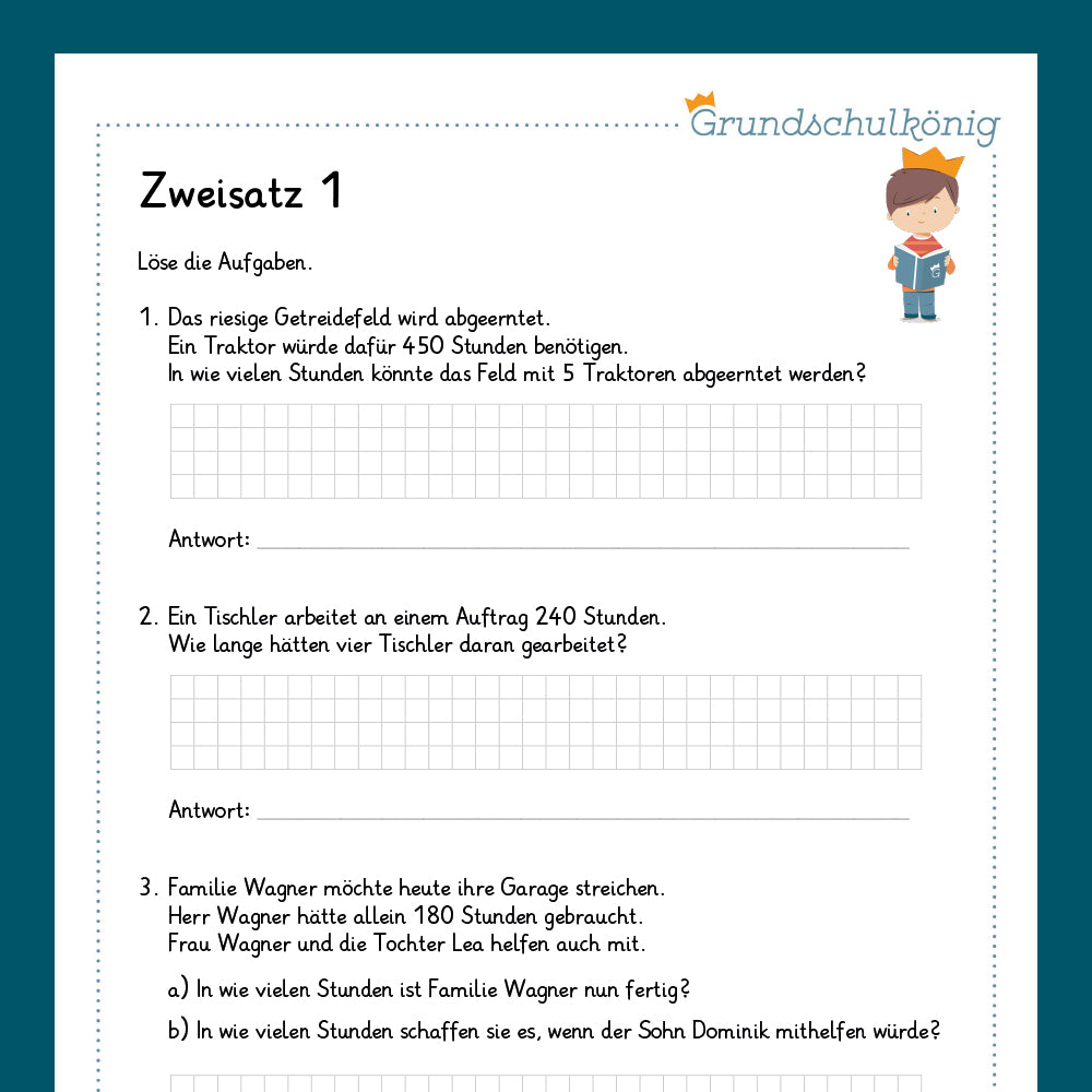 Königspaket: Zweisatz (Mathe, 4. Klasse) - inklusive Test