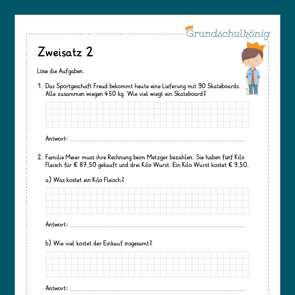 Königspaket: Zweisatz (Mathe, 4. Klasse) - inklusive Test
