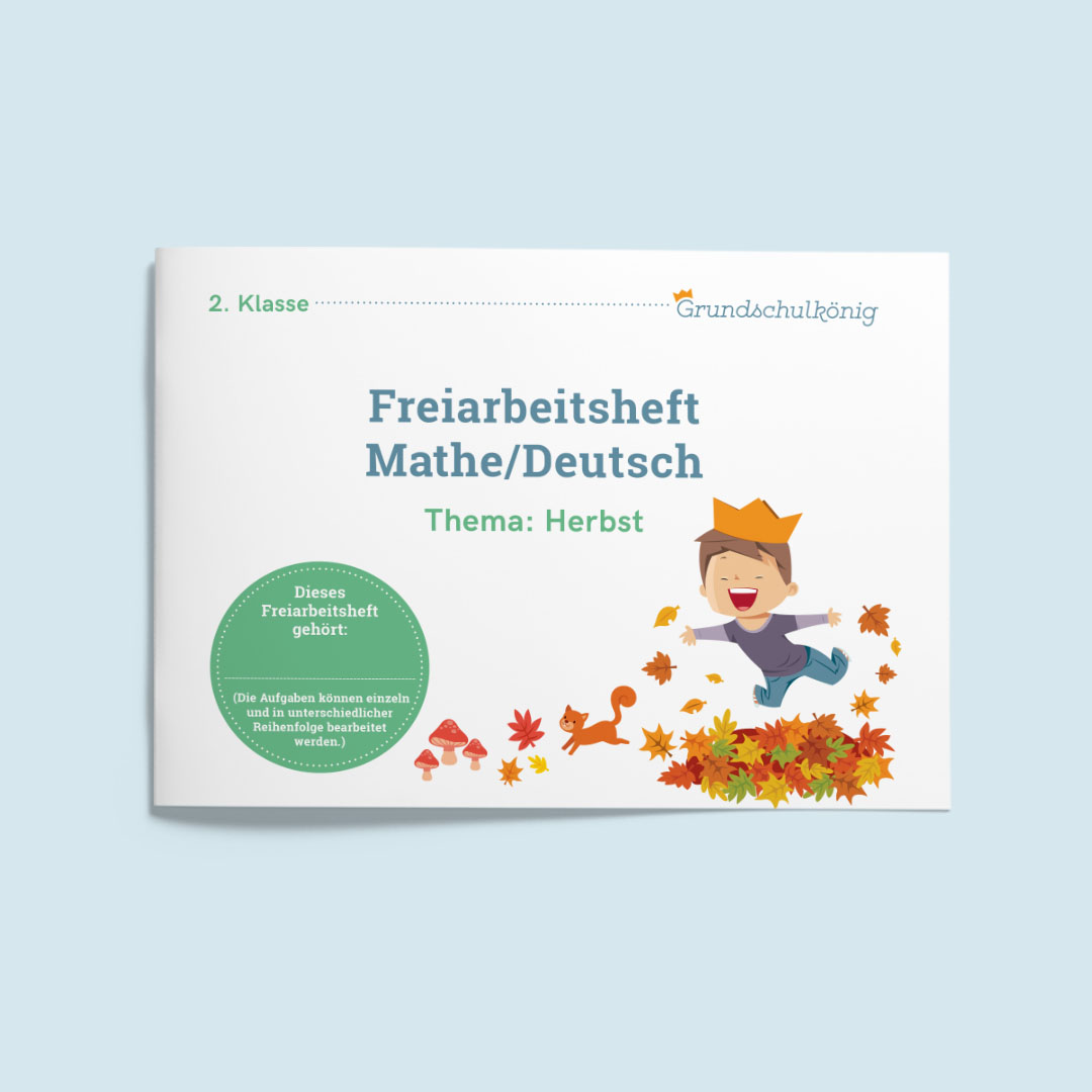 Freiarbeitsheft für die 2. Klasse: Herbst (Mathe & Deutsch)