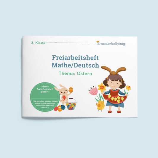 Freiarbeitsheft für die 3. Klasse: Ostern (Mathe & Deutsch)