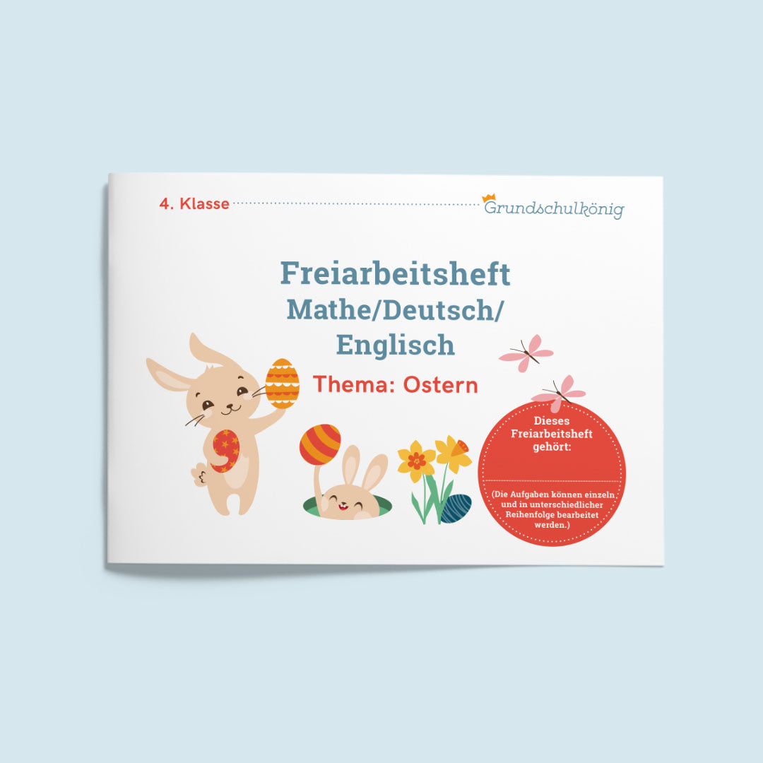 Freiarbeitsheft für die 4. Klasse: Ostern (Mathe, Deutsch & Englisch)