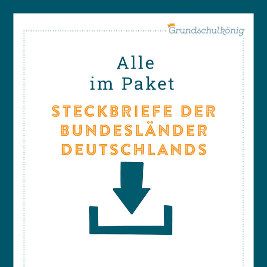 Königspaket: Steckbriefe Bundesländer (HSU, 3. & 4. Klasse)