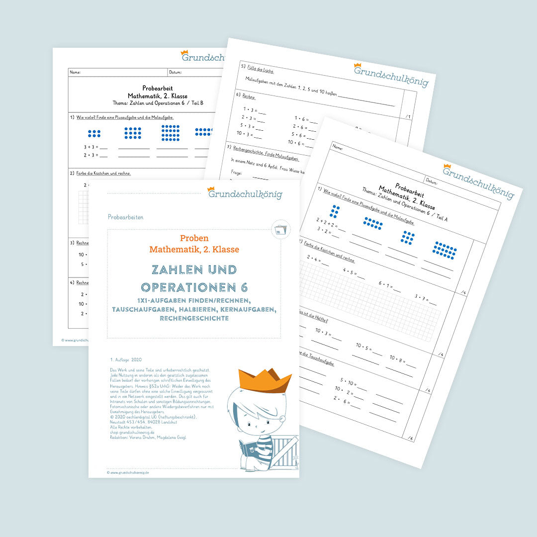 Mathe, 2. Klasse: Zwei Proben - Zahlenoperationen 6