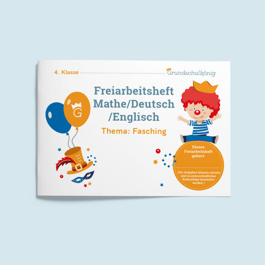 Free work book for grade 4: Carnival (Math, German &amp; English)