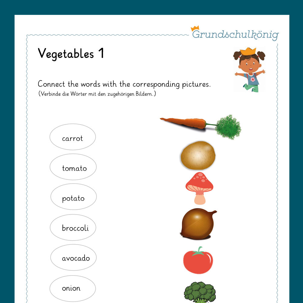 Königspaket: vegetables (Englisch, 3. & 4. Klasse)