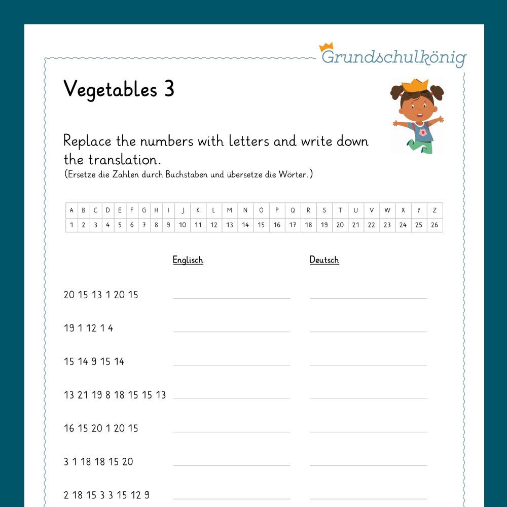 Königspaket: vegetables (Englisch, 3. & 4. Klasse)