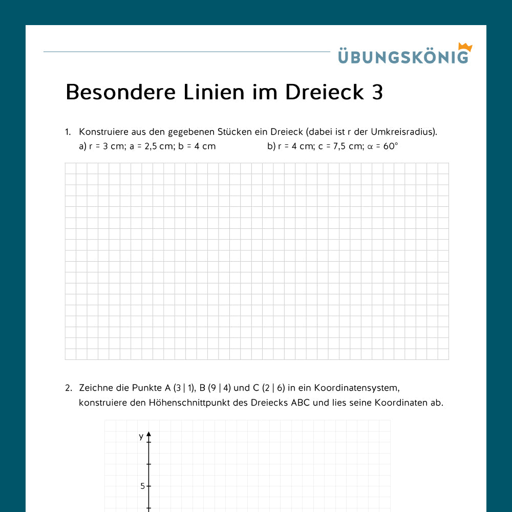 Königspaket: Besondere Linien im Dreieck (Mathe, 7. Klasse)