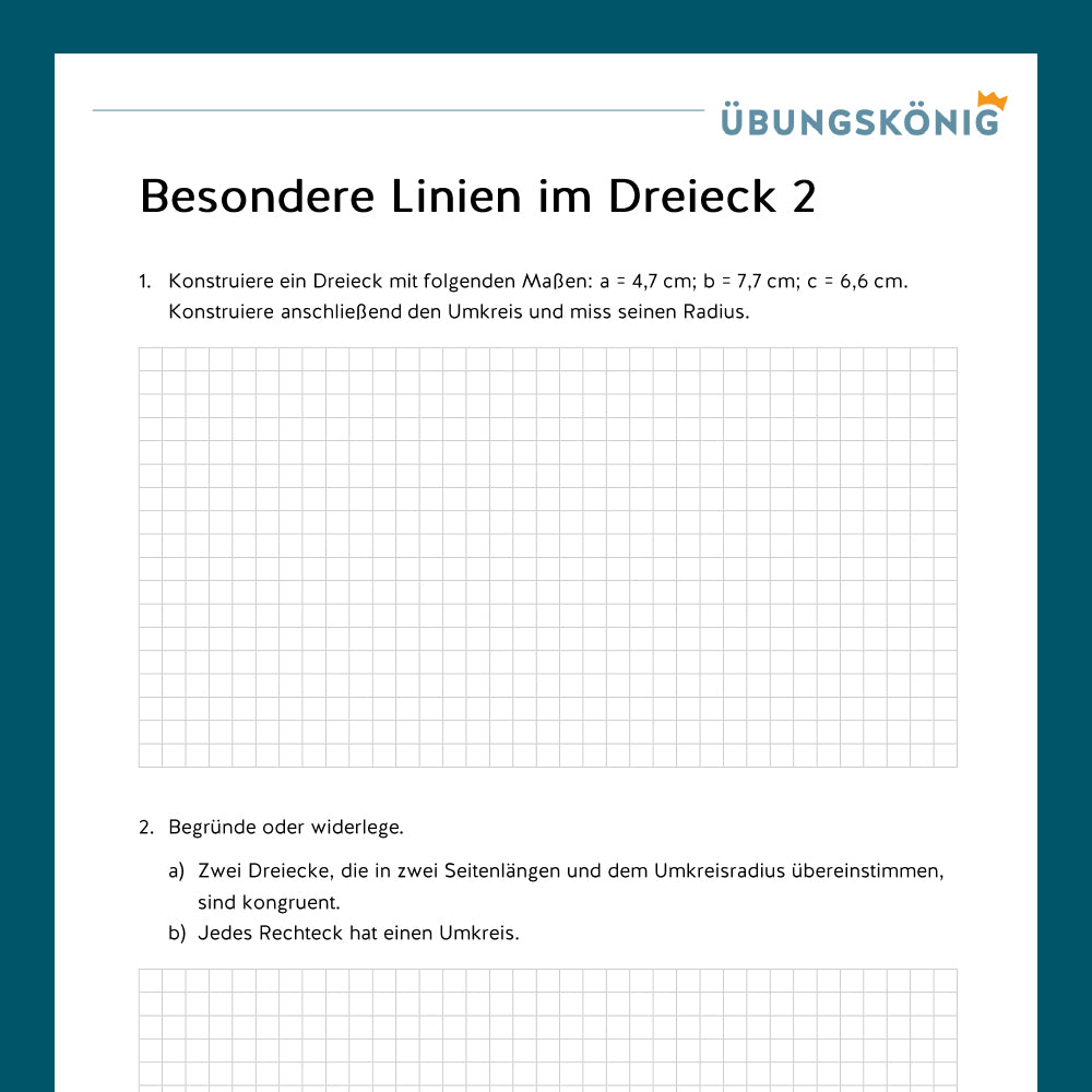 Königspaket: Besondere Linien im Dreieck (Mathe, 7. Klasse)