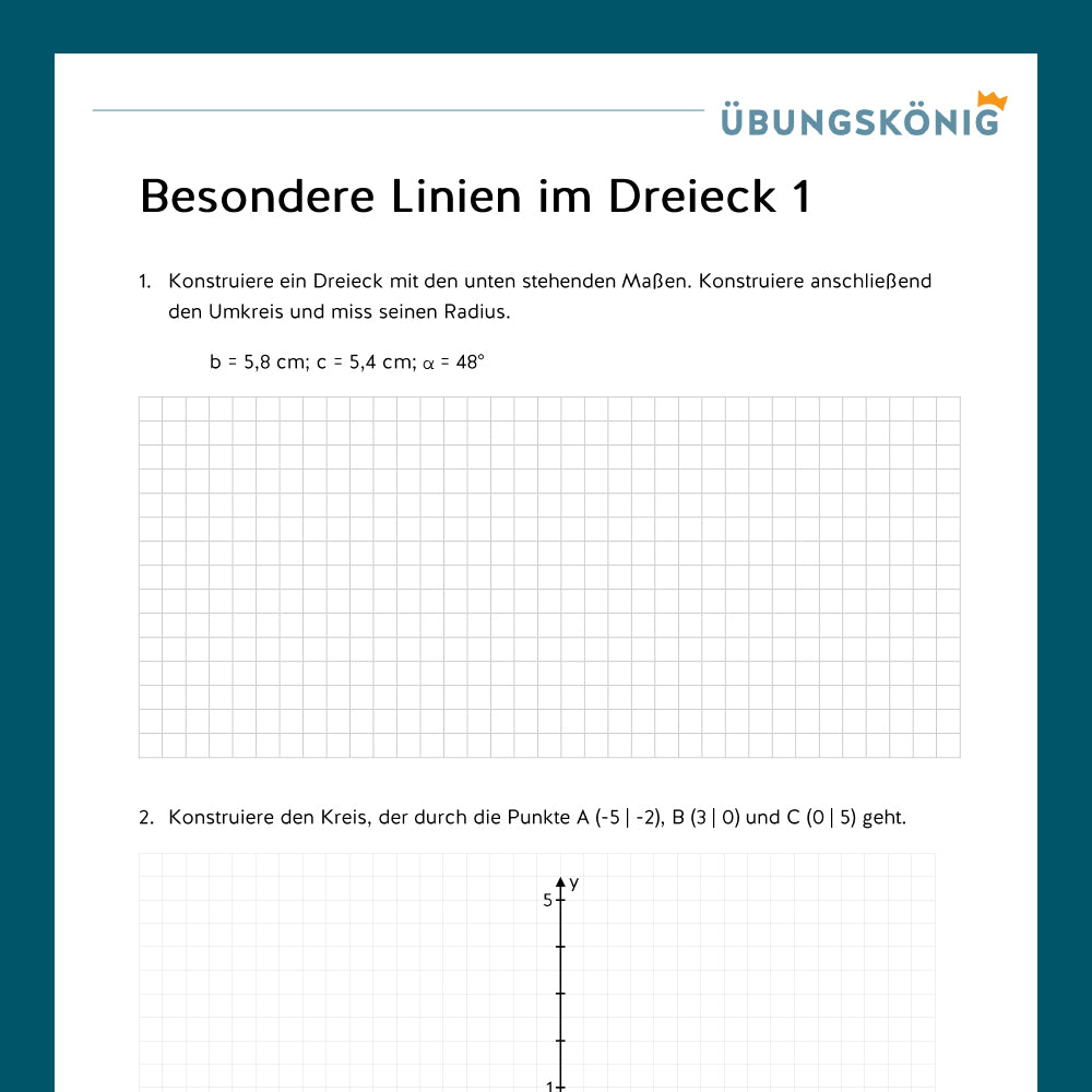 Königspaket: Besondere Linien im Dreieck (Mathe, 7. Klasse)