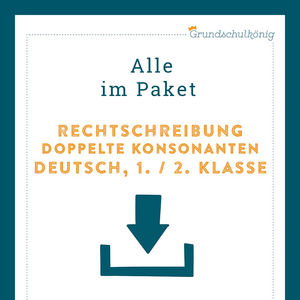 Königspaket: Rechtschreibung - doppelte Konsonanten (Deutsch, 1. & 2. Klasse)