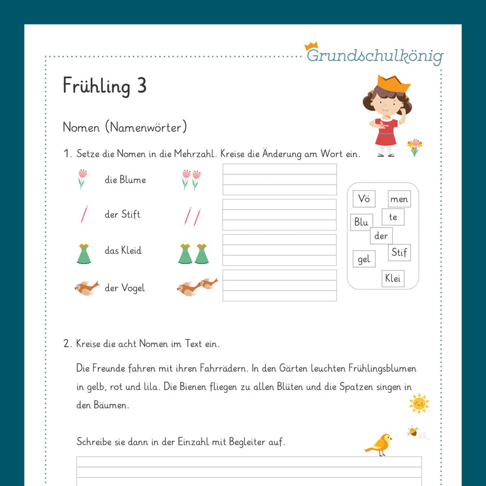 Königspaket Frühling (Deutsch, 1. Klasse) Grundschulkönig GmbH