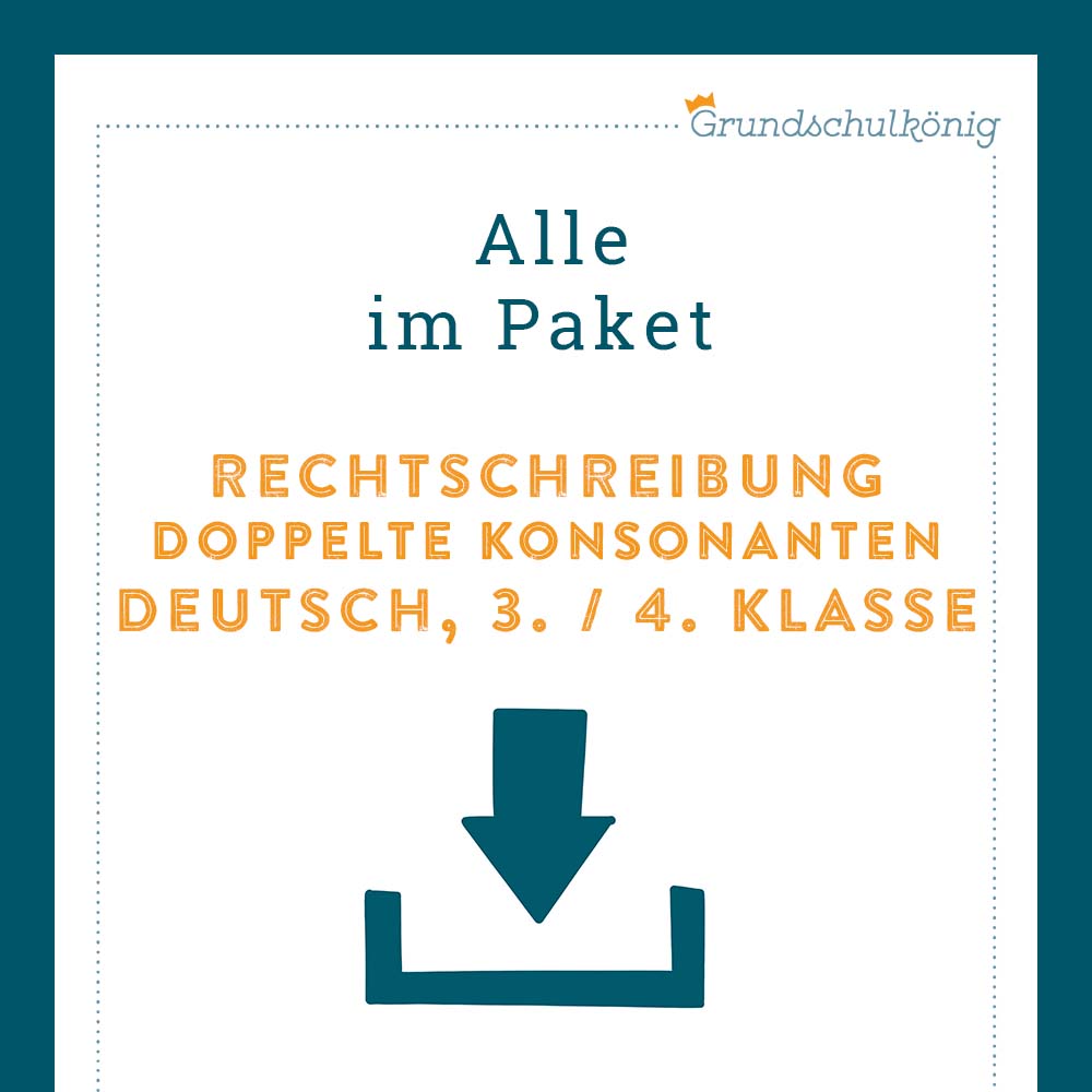 Königspaket: Rechtschreibung - doppelte Konsonanten (Deutsch, 3. & 4. Klasse)