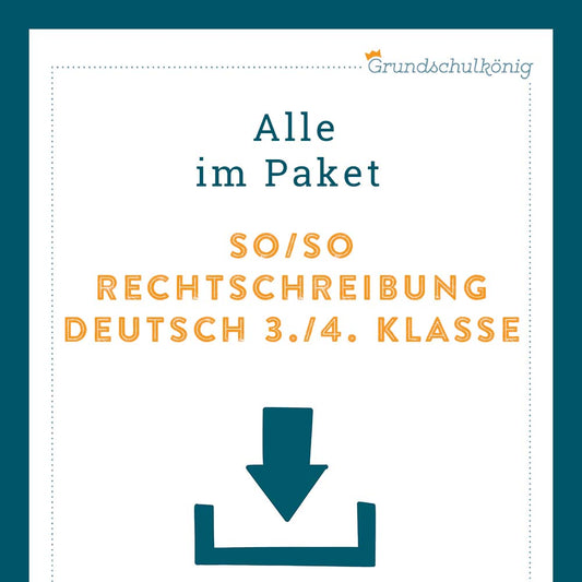 Königspaket: Rechtschreibung - gemischte Aufgaben (Deutsch, 3. & 4. Klasse)