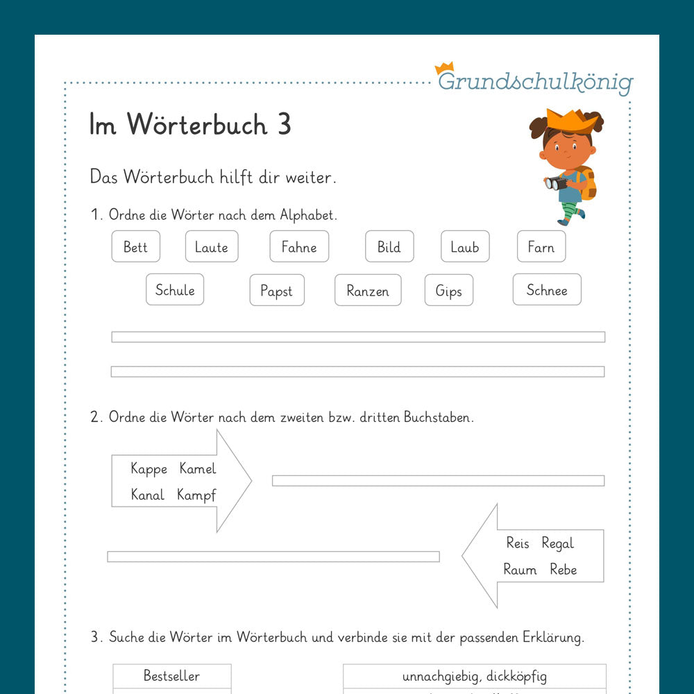 Königspaket: Wörterbuch (Deutsch, 3. Klasse) - inklusive Test!