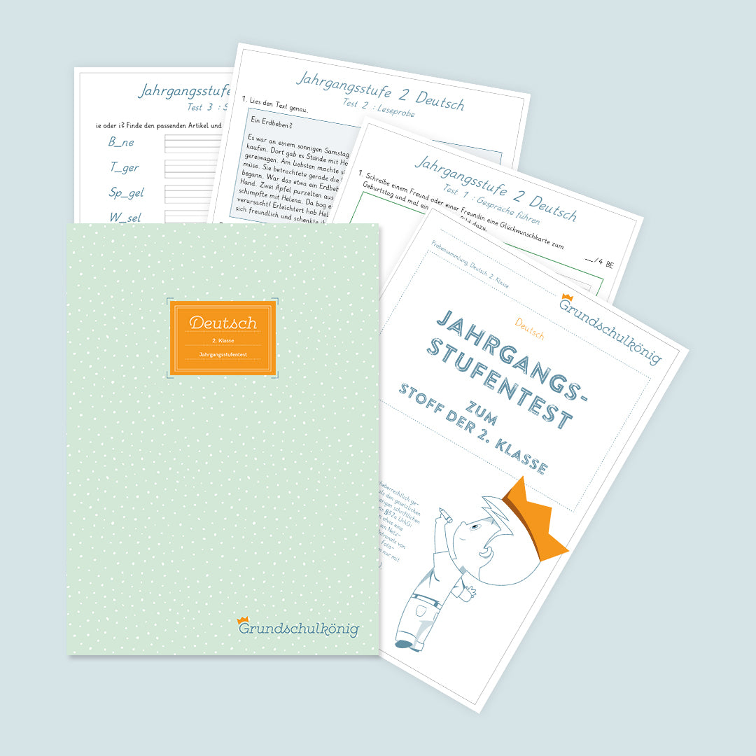 Deutsch: Jahrgangsstufentest zum Stoff der 2. Klasse