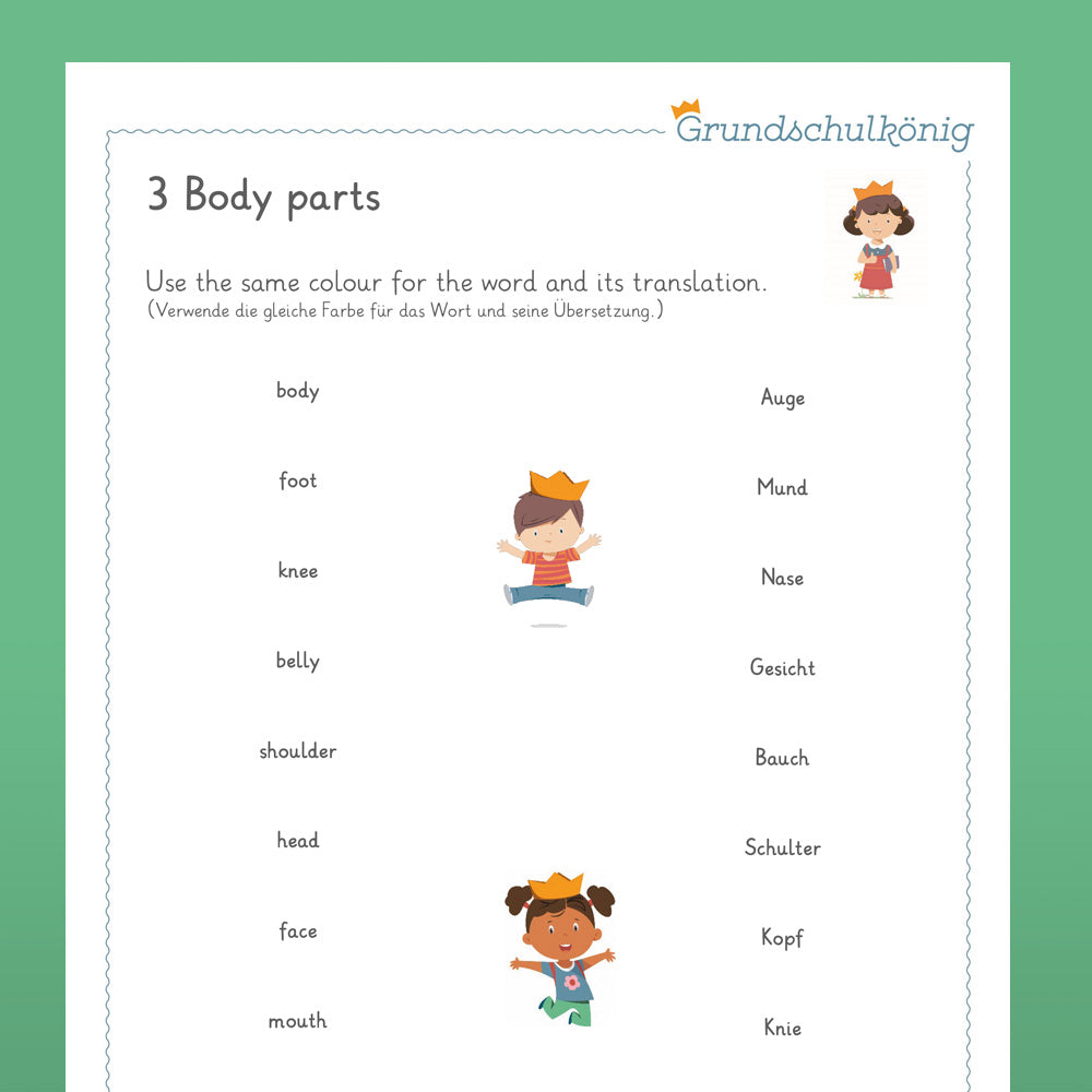 Englisch, 3./4. Klasse: Wiederholung des Jahresstoffs 1