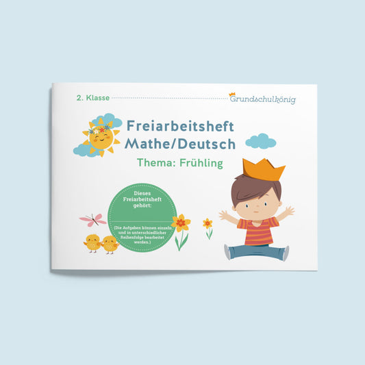 Freiarbeitsheft für die 2. Klasse: Frühling (Mathe & Deutsch)