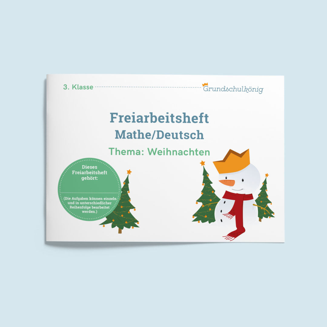 Freiarbeitsheft für die 3. Klasse: Weihnachten (Mathe & Deutsch)