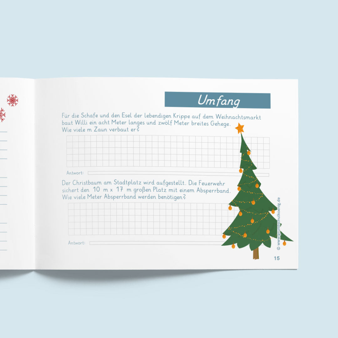 Freiarbeitsheft für die 4. Klasse: Weihnachten (Mathe, Deutsch & Englisch)