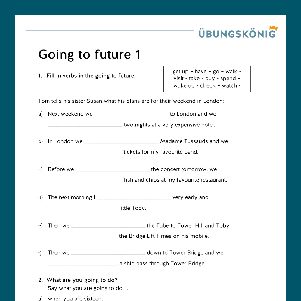 Königspaket: Futur mit going to (Englisch, 6. Klasse) - inklusive Test!