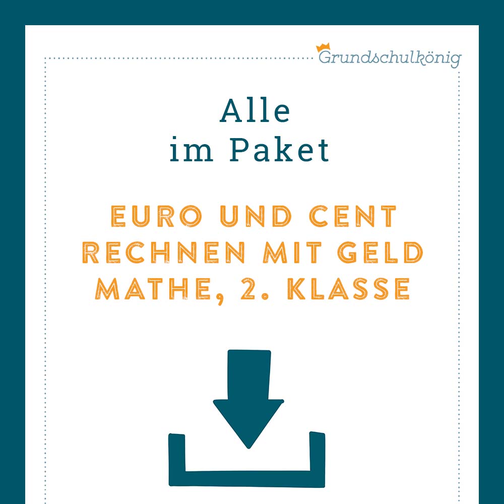 Königspaket: Rechnen mit Geld (Mathe, 2. Klasse)