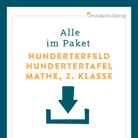 Königspaket: Hunderterfeld / Hundertertafel (Mathe, 2. Klasse)