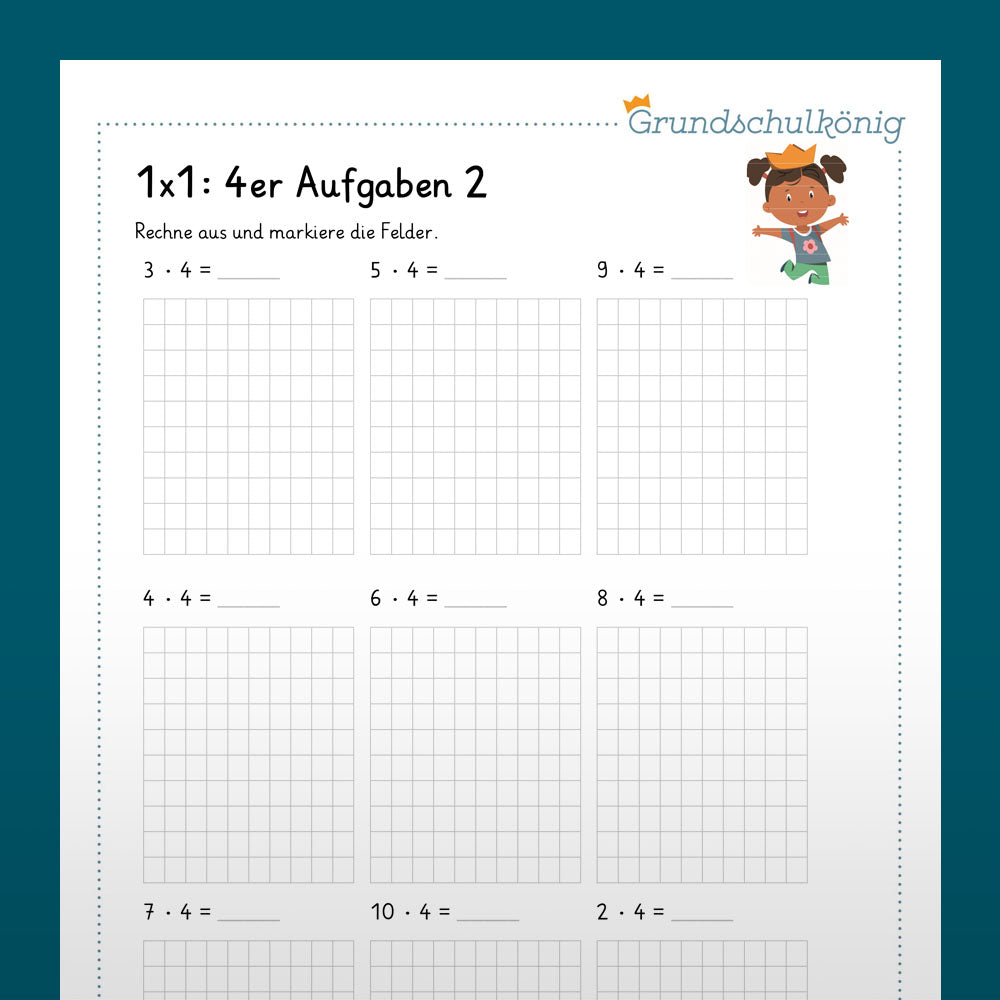 Königspaket: 4er 1x1 (Mathe, 2. Klasse) - inklusive Test