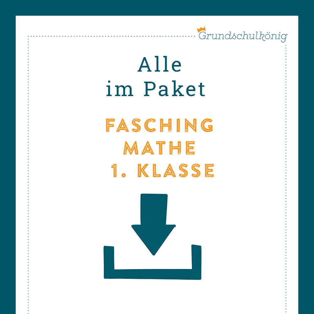 Königspaket: Fasching (Mathe, 1. Klasse)