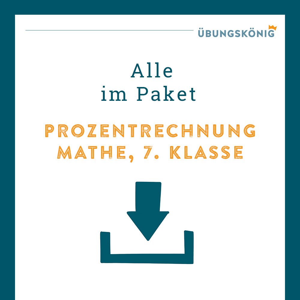 Königspaket: Prozentrechnung (Mathe, 7. Klasse)