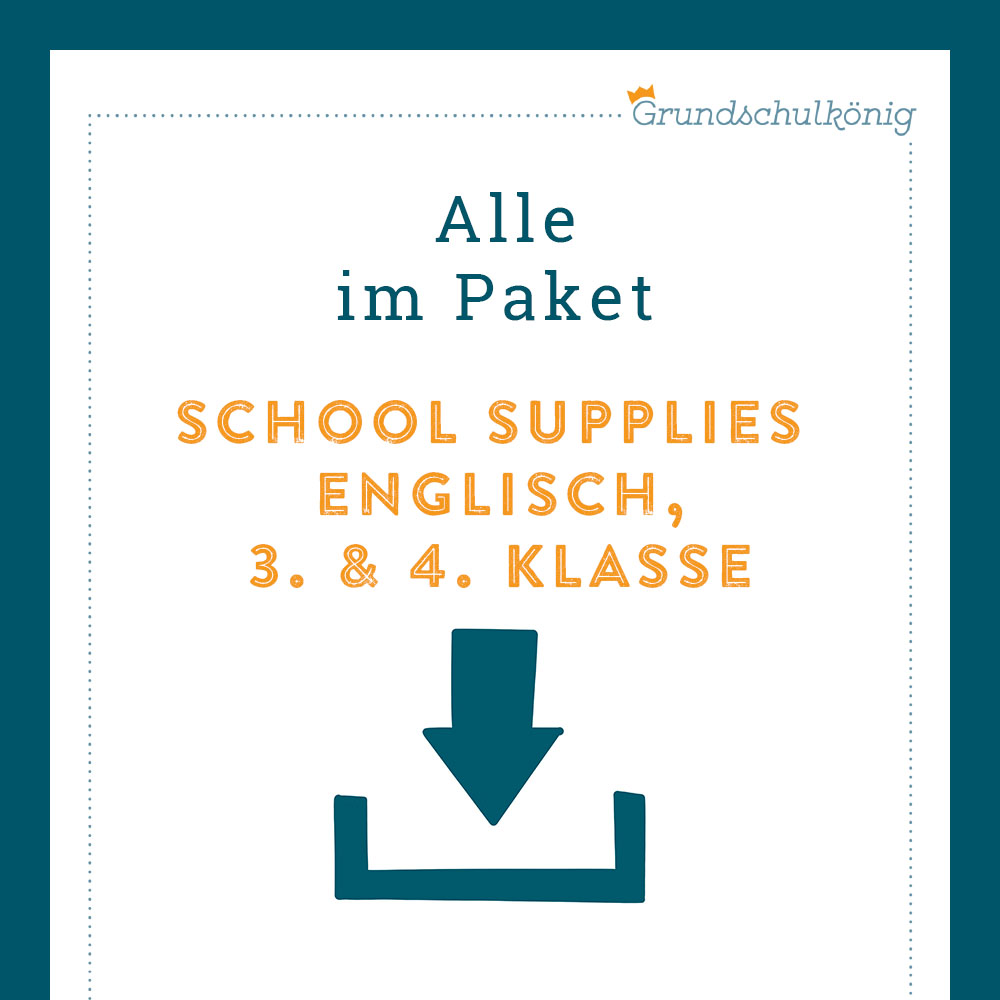 Königspaket: school supplies (Englisch, 3. & 4. Klasse)