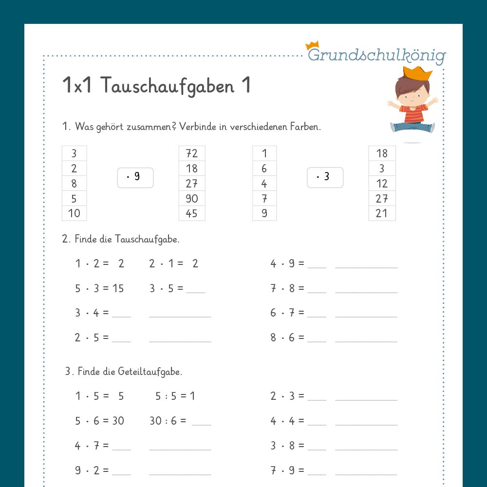 Königspaket: Tauschaufgaben im 1x1 (Mathe, 2. Klasse)