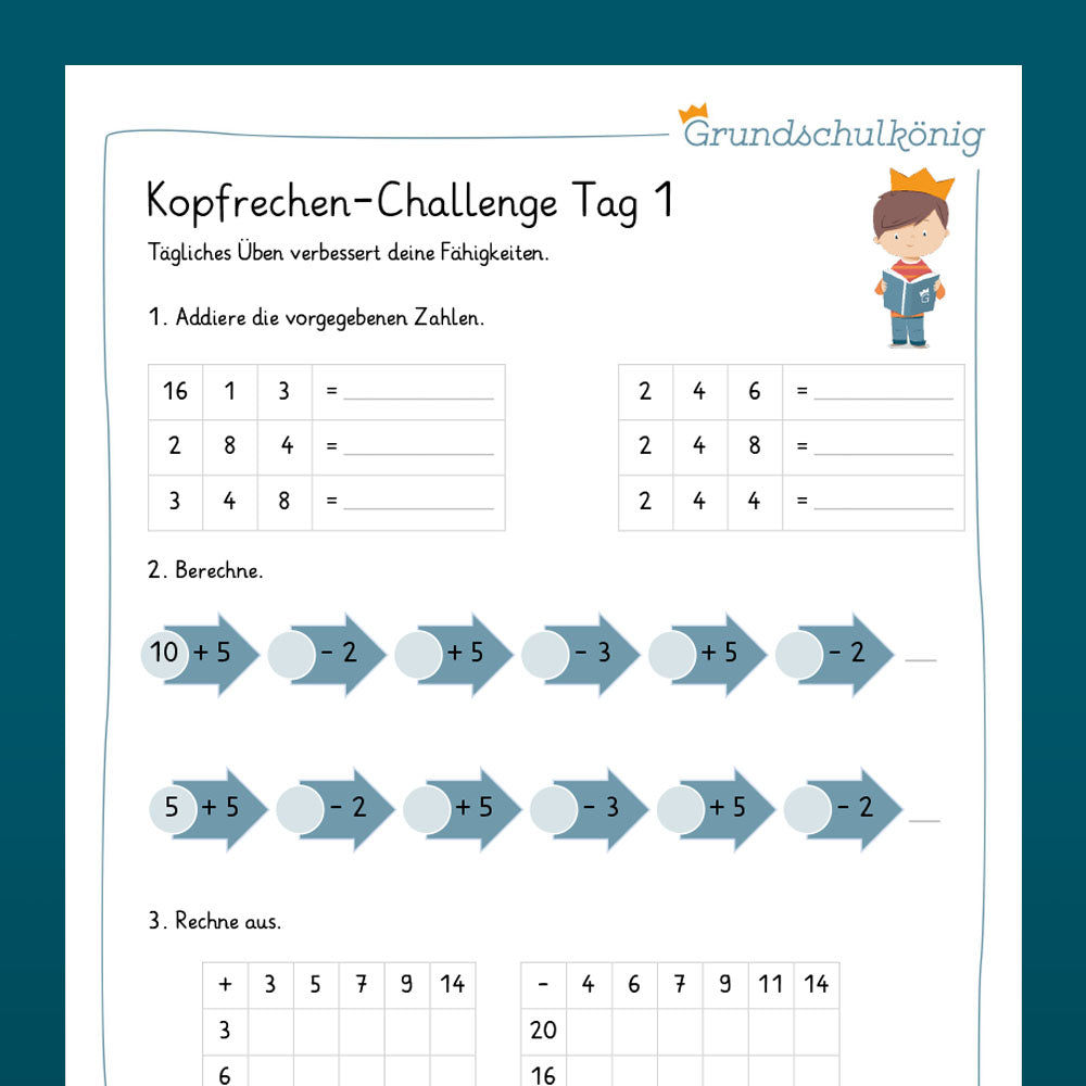 Die 14-Tage-Kopfrechen-Challenge im Zahlenraum 20