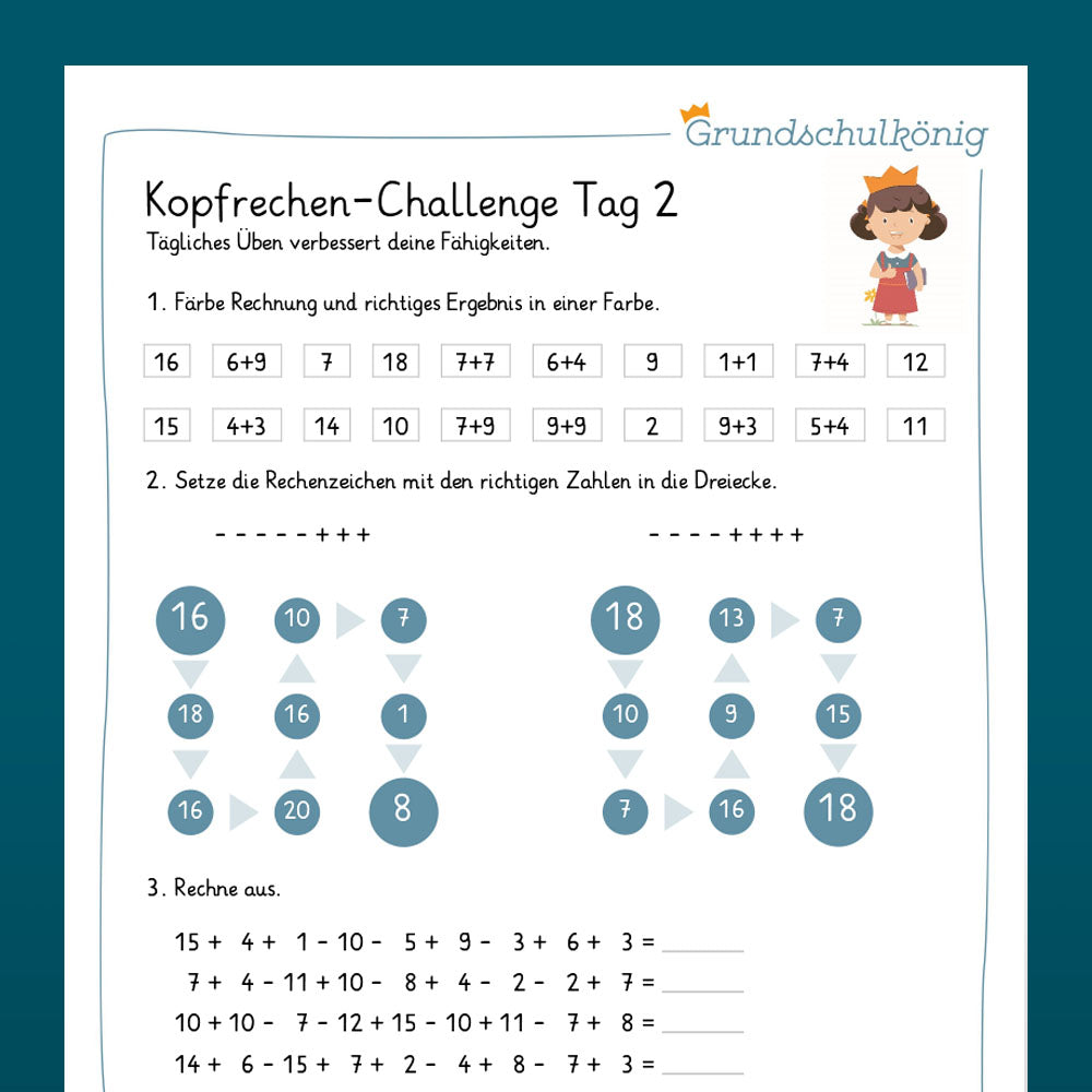 Die 14-Tage-Kopfrechen-Challenge im Zahlenraum 20