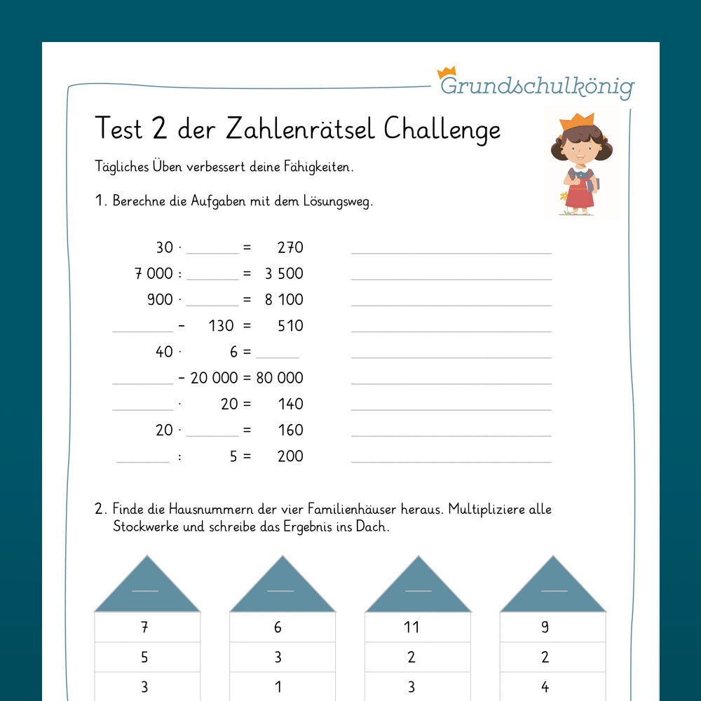 Mathe, 4. Klasse: Die 14-Tage-Zahlenrätsel-Challenge für zu Hause